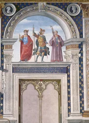 Decio Mure, Escipión (c.235-183 a.C.) y Cicerón (106-43 a.C.) (detalle) del fresco en la Sala dei Gigli, c.1470